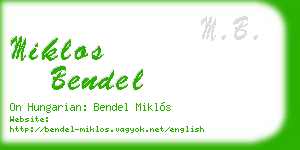 miklos bendel business card
